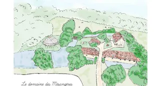 Vue d'ensemble avec le chapiteau Vue d'ensemble avec le chapiteau